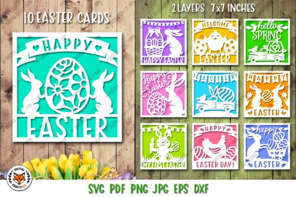 Download Happy Easter Card Bundle SVG,Bunny Card - Premium Resources
