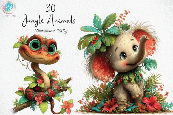 Download Cute Jungle Animals PNG Clipart - Cute jungle animals Collection
