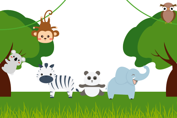 Download Cute Jungle Animals in Cartoon Style - Cute jungle animals Collection