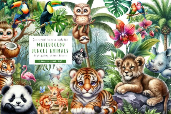 Download Cute Jungle Animals Clipart - Cute jungle animals Collection