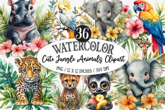 Download Cute Jungle Animals Clipart - Cute jungle animals Collection