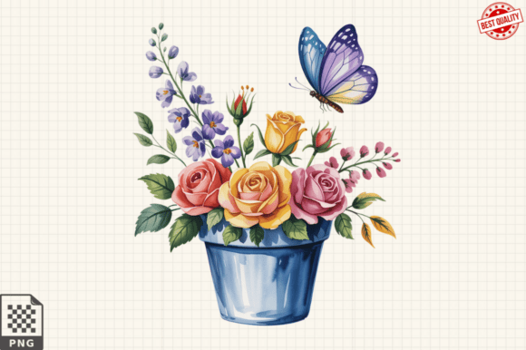 Download Butterfly ABu Potted Flowers Clipart PNG - Potted flowers clipart Collection