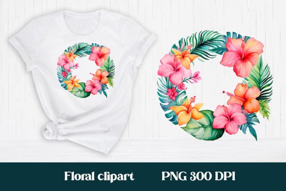 Download Hibiscus Flower Wreath Clipart PNG - Premium Resources