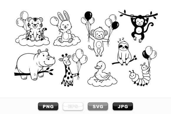 Download Cute Jungle Animals Clipart Set - Cute jungle animals Collection