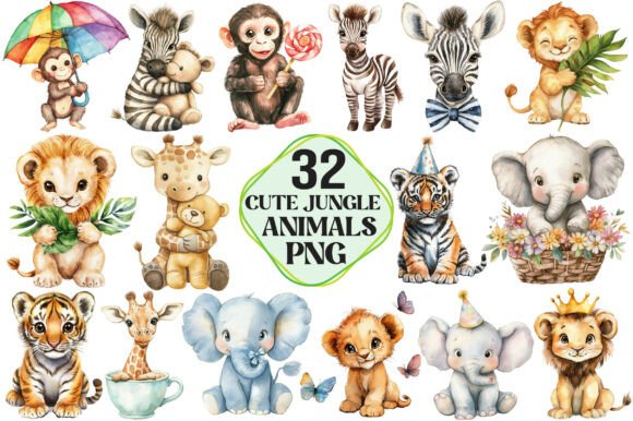 Download Cute Jungle Animals Clipart - Cute jungle animals Collection